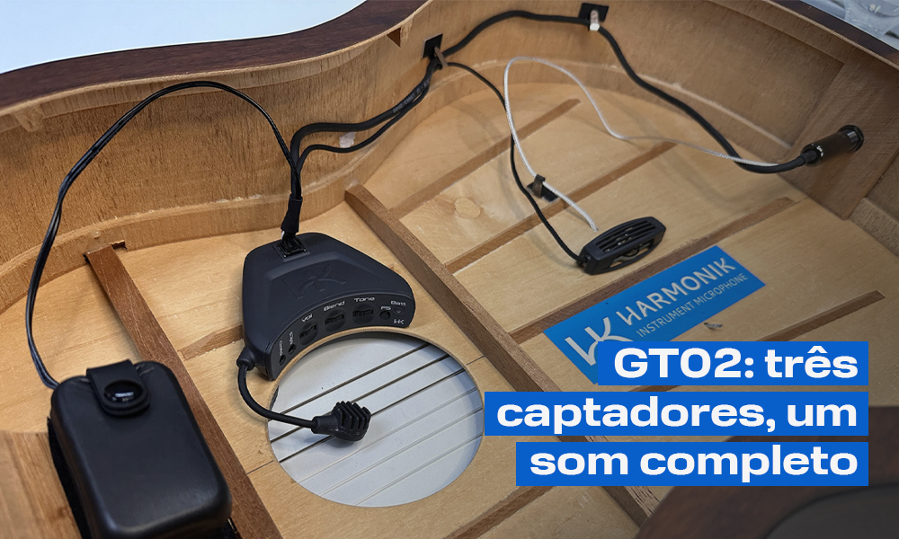 Fotografia ilustrativa com três captadores, um som completo